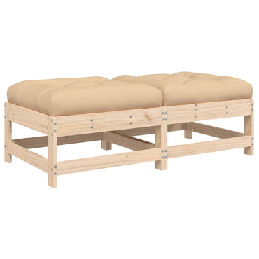 vidaXL Tabourets de jardin avec coussins 2 pcs Bois de pin massif