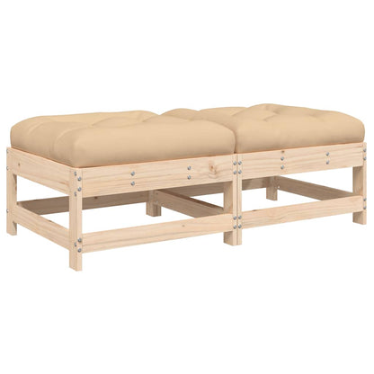 vidaXL Tabourets de jardin avec coussins 2 pcs Bois de pin massif