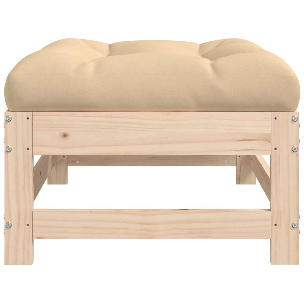 vidaXL Tabourets de jardin avec coussins 2 pcs Bois de pin massif