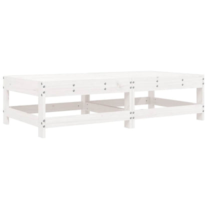 vidaXL Gartenhocker mit Kissen 2 Stk. Weiß Massivholz Kiefer