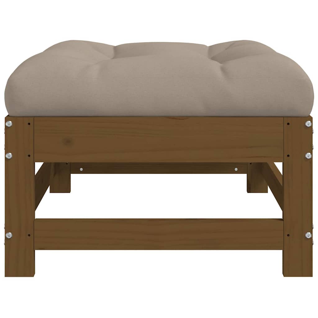 vidaXL Gartenhocker mit Kissen 2 Stk. Honigbraun Massivholz Kiefer