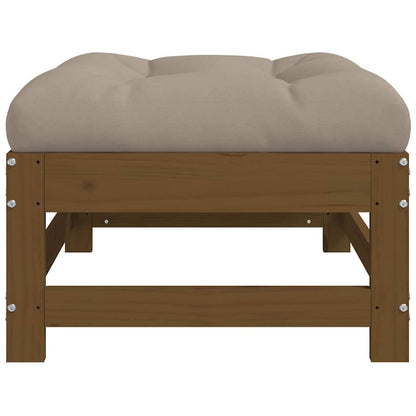 vidaXL Gartenhocker mit Kissen 2 Stk. Honigbraun Massivholz Kiefer