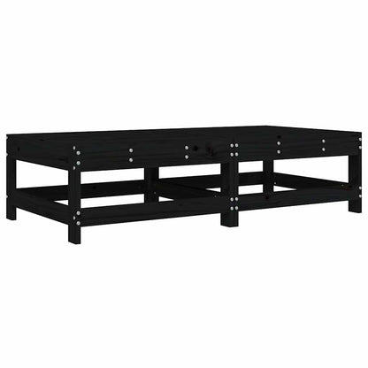 vidaXL Gartenhocker mit Kissen 2 Stk. Schwarz Massivholz Kiefer