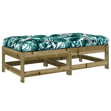 vidaXL Tabouret de jardin avec coussin 2 pcs Bois de pin Imprégné