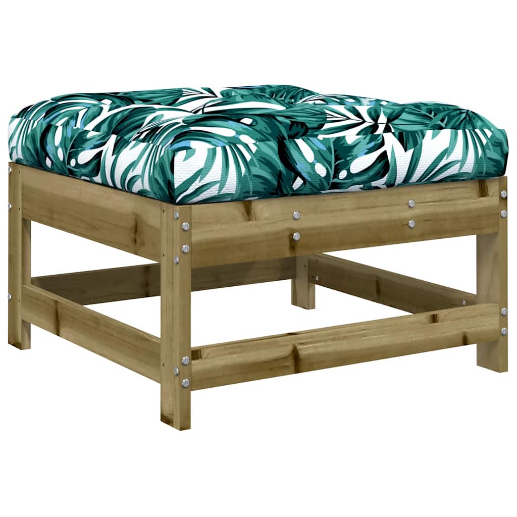 vidaXL Tabouret de jardin avec coussin 2 pcs Bois de pin Imprégné