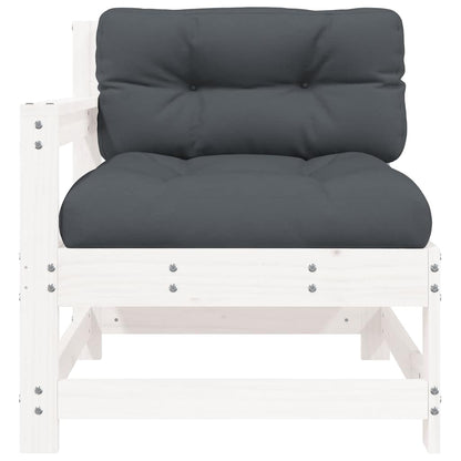 vidaXL Chaises de jardin avec coussins 2 pcs Blanc Bois de pin massif