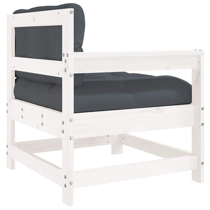 vidaXL Chaises de jardin avec coussins 2 pcs Blanc Bois de pin massif