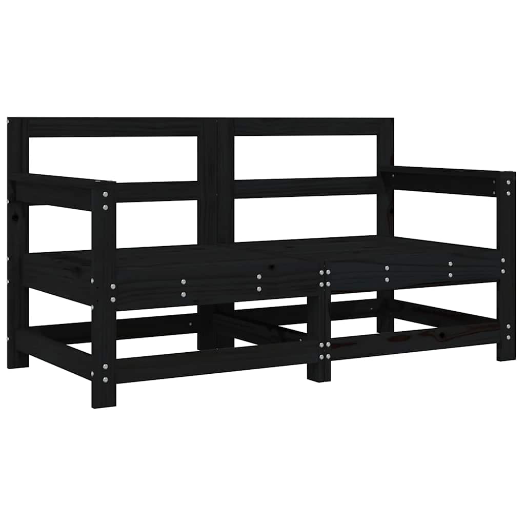 vidaXL Gartenstühle mit Kissen 2 Stk. Schwarz Massivholz Kiefer