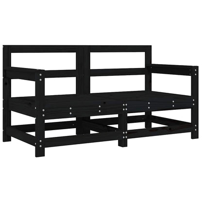 vidaXL Gartenstühle mit Kissen 2 Stk. Schwarz Massivholz Kiefer