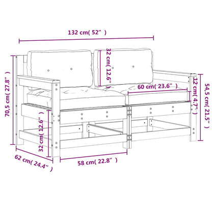 vidaXL Gartenstühle mit Kissen 2 Stk. Kiefernholz Imprägniert