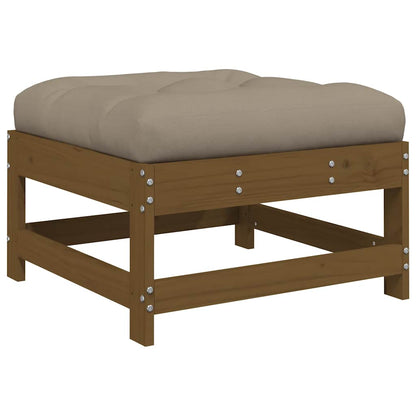 vidaXL Salon de jardin 3 pcs avec coussins Marron miel Bois massif