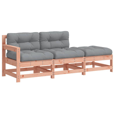 vidaXL Salon de jardin 3 pcs avec coussins Bois de Douglas massif