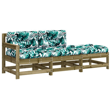 vidaXL Salon de jardin 3 pcs avec coussins Bois de pin imprégné