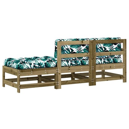 vidaXL 3-tlg. Garten-Lounge-Set mit Kissen Kiefernholz Imprägniert