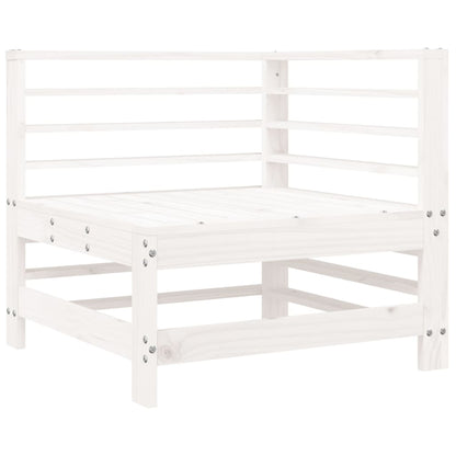 vidaXL Ecksofa mit Kissen Weiß Massivholz Kiefer