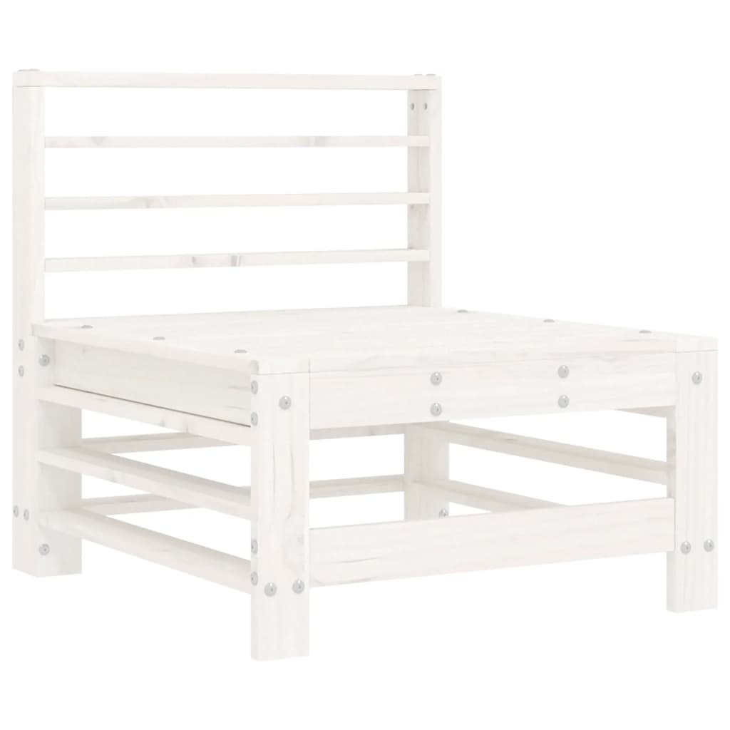 vidaXL Canapé central avec coussins Blanc Bois de pin massif
