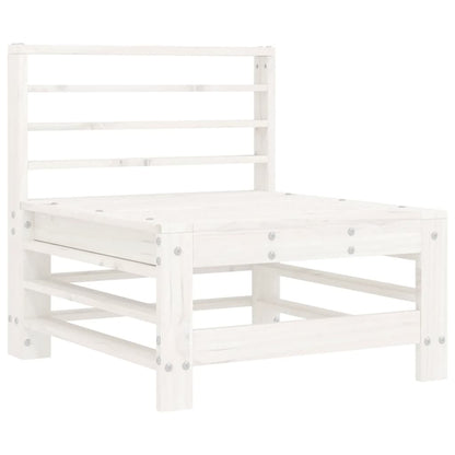 vidaXL Canapé central avec coussins Blanc Bois de pin massif