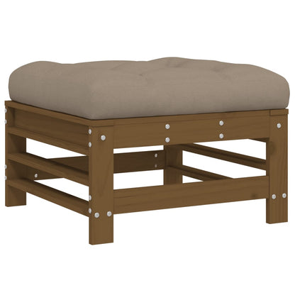 vidaXL Tabouret de jardin avec coussin marron miel en pin massif