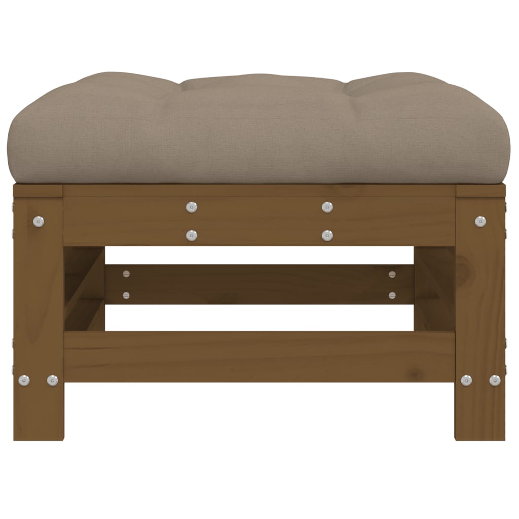 vidaXL Tabouret de jardin avec coussin marron miel en pin massif