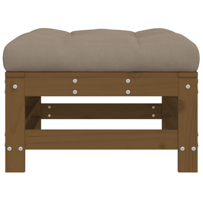 vidaXL Tabouret de jardin avec coussin marron miel en pin massif