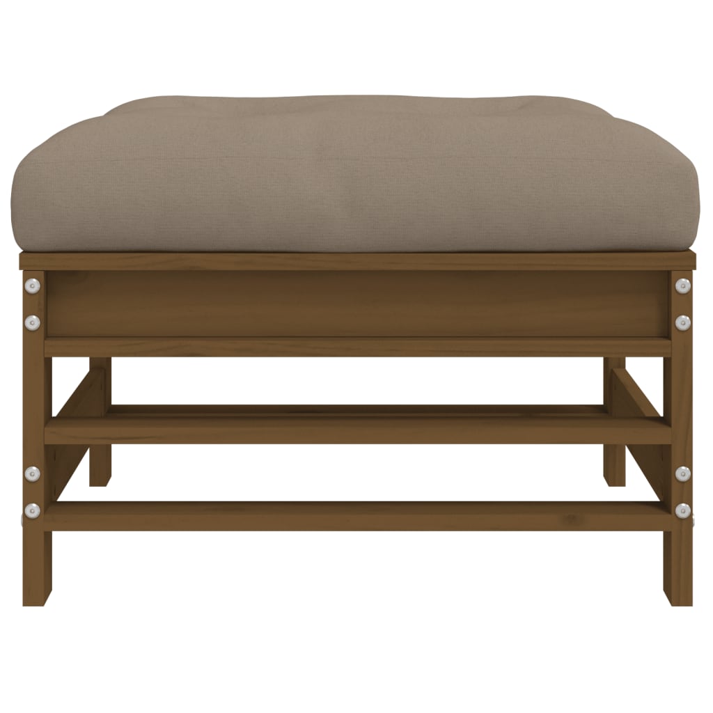 vidaXL Tabouret de jardin avec coussin marron miel en pin massif