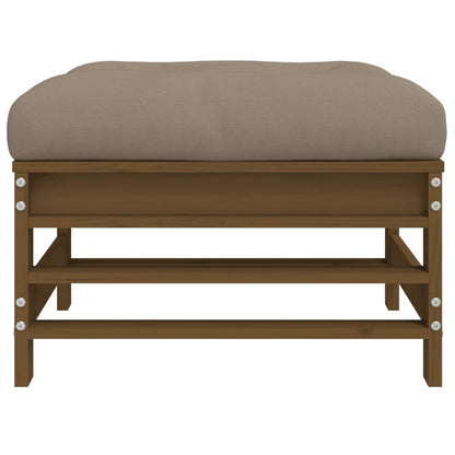 vidaXL Tabouret de jardin avec coussin marron miel en pin massif
