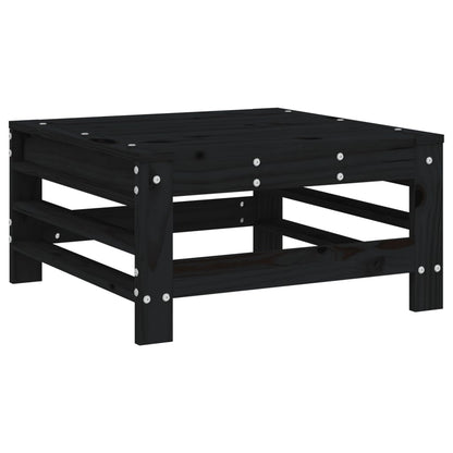 vidaXL Gartenhocker mit Kissen Schwarz Massivholz Kiefer