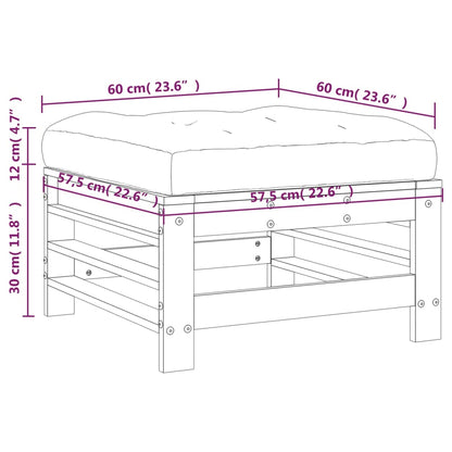 vidaXL Gartenhocker mit Kissen Schwarz Massivholz Kiefer