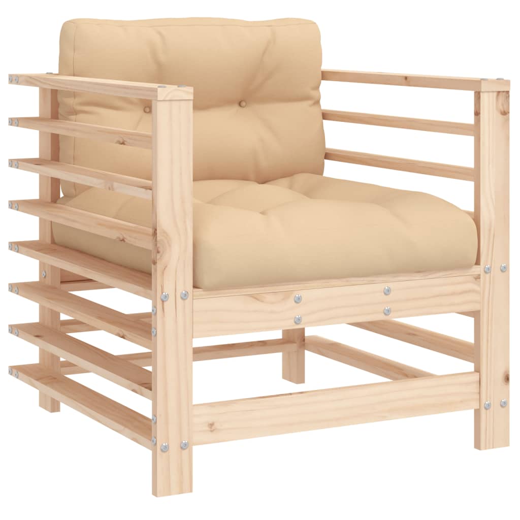 vidaXL Chaises de jardin avec coussins 2 pcs Bois de pin massif