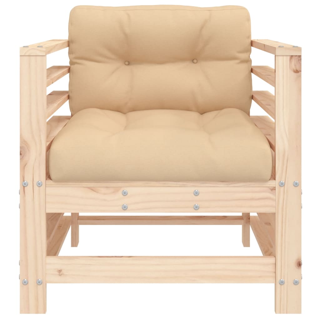 vidaXL Chaises de jardin avec coussins 2 pcs Bois de pin massif