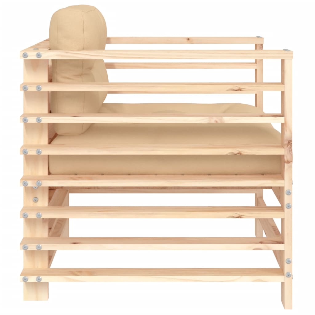 vidaXL Chaises de jardin avec coussins 2 pcs Bois de pin massif