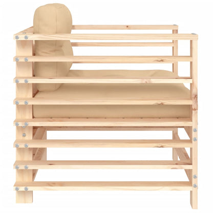 vidaXL Chaises de jardin avec coussins 2 pcs Bois de pin massif