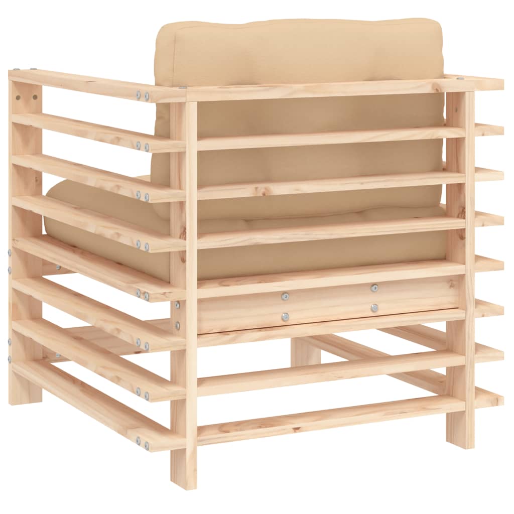 vidaXL Chaises de jardin avec coussins 2 pcs Bois de pin massif