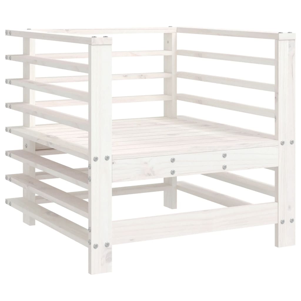 vidaXL Gartenstühle mit Kissen 2 Stk. Weiß Massivholz Kiefer