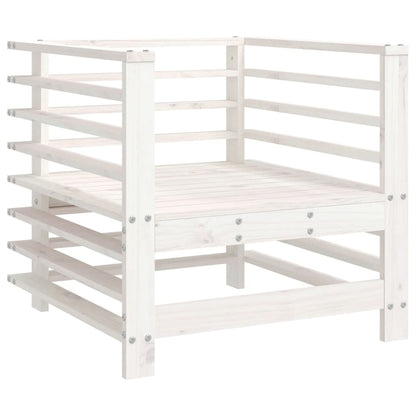 vidaXL Gartenstühle mit Kissen 2 Stk. Weiß Massivholz Kiefer