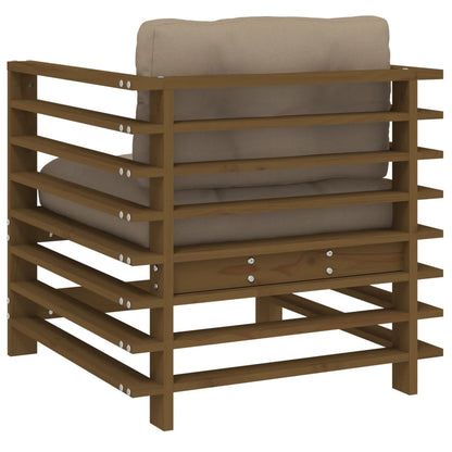 vidaXL Chaises de jardin avec coussins 2 pcs Marron miel Bois de pin massif