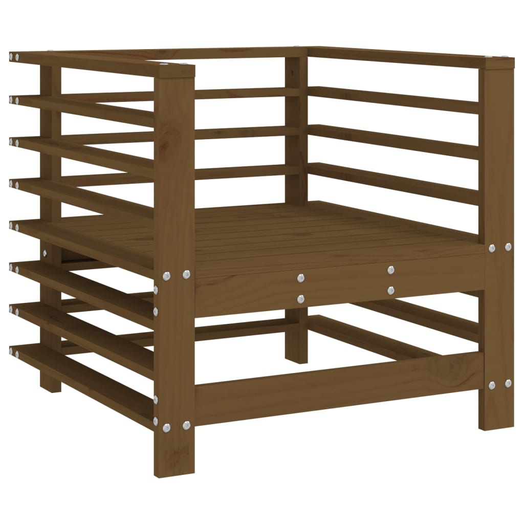vidaXL Chaises de jardin avec coussins 2 pcs Marron miel Bois de pin massif