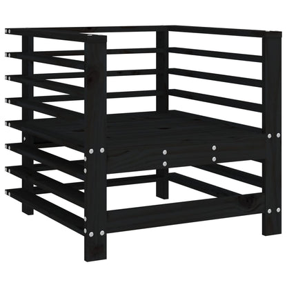 vidaXL Chaises de jardin avec coussins 2 pcs Noir Bois de pin massif