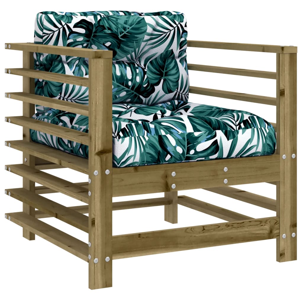 vidaXL Chaises de jardin avec coussins 2 pcs. Bois de pin imprégné