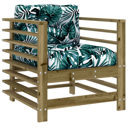 vidaXL Chaises de jardin avec coussins 2 pcs. Bois de pin imprégné