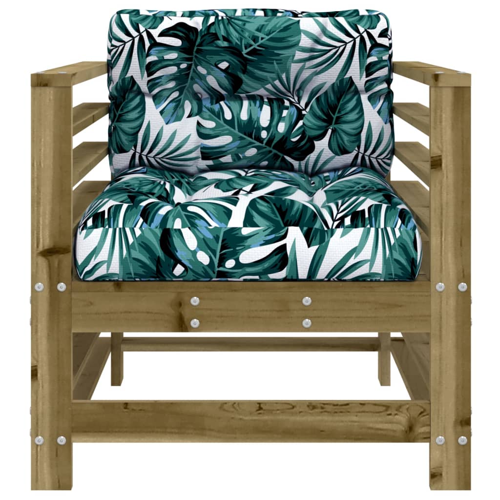 vidaXL Chaises de jardin avec coussins 2 pcs. Bois de pin imprégné