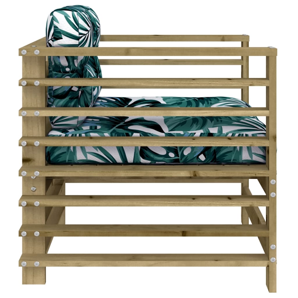 vidaXL Chaises de jardin avec coussins 2 pcs. Bois de pin imprégné