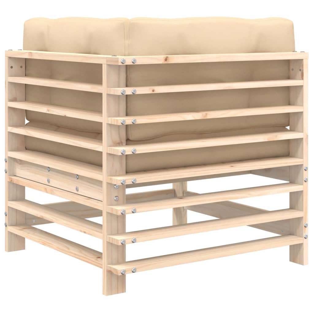 vidaXL Ecksofas mit Kissen 2 Stk. Massivholz Kiefer