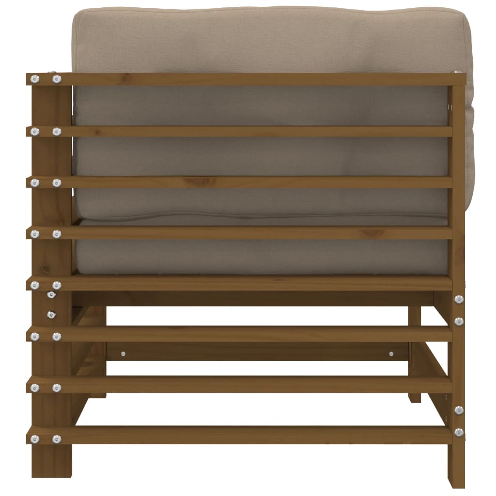 vidaXL Ecksofas mit Kissen 2 Stk. Honigbraun Massivholz Kiefer