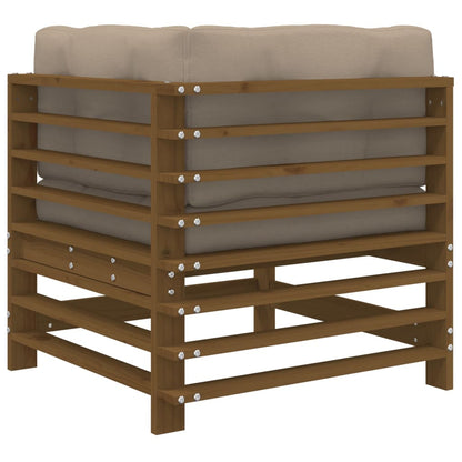 vidaXL Ecksofas mit Kissen 2 Stk. Honigbraun Massivholz Kiefer