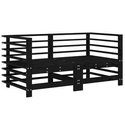 vidaXL Ecksofas mit Kissen 2 Stk. Schwarz Massivholz Kiefer