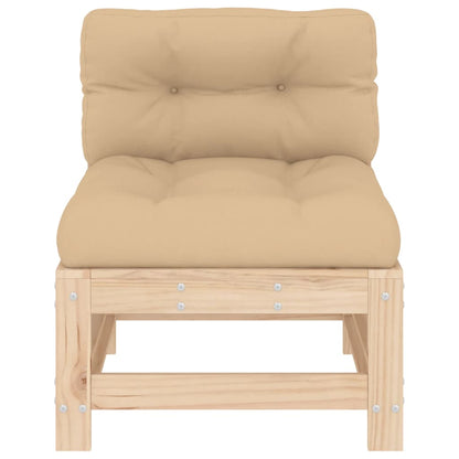 vidaXL Mittelsofas mit Kissen 2 Stk. Massivholz Kiefer