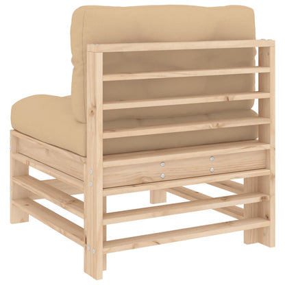 vidaXL Mittelsofas mit Kissen 2 Stk. Massivholz Kiefer
