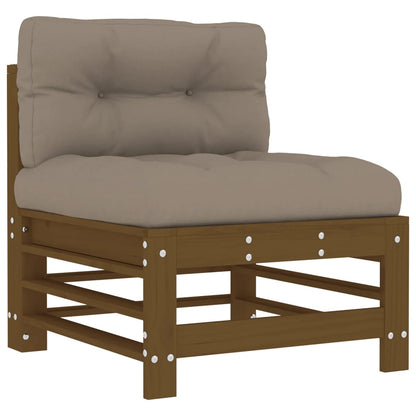 vidaXL Mittelsofas mit Kissen 2 Stk. Honigbraun Massivholz Kiefer
