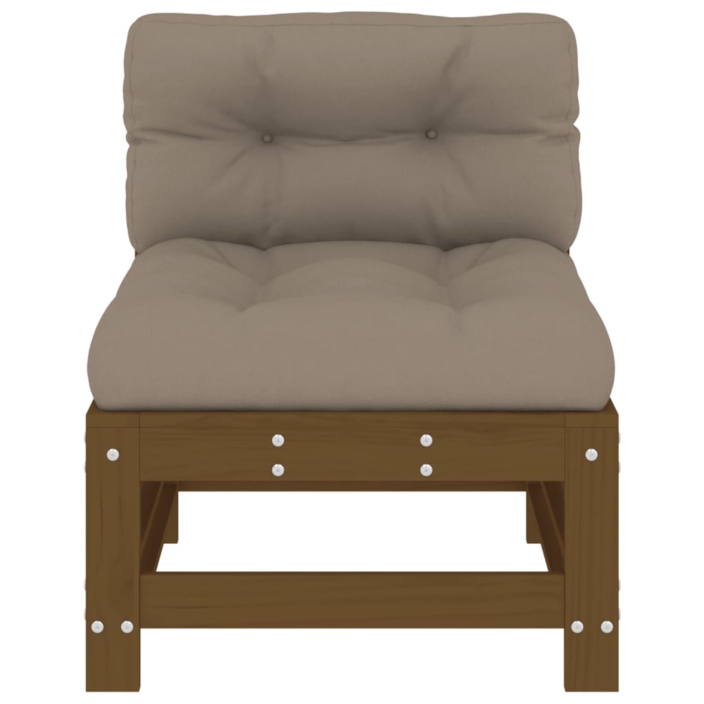 vidaXL Mittelsofas mit Kissen 2 Stk. Honigbraun Massivholz Kiefer